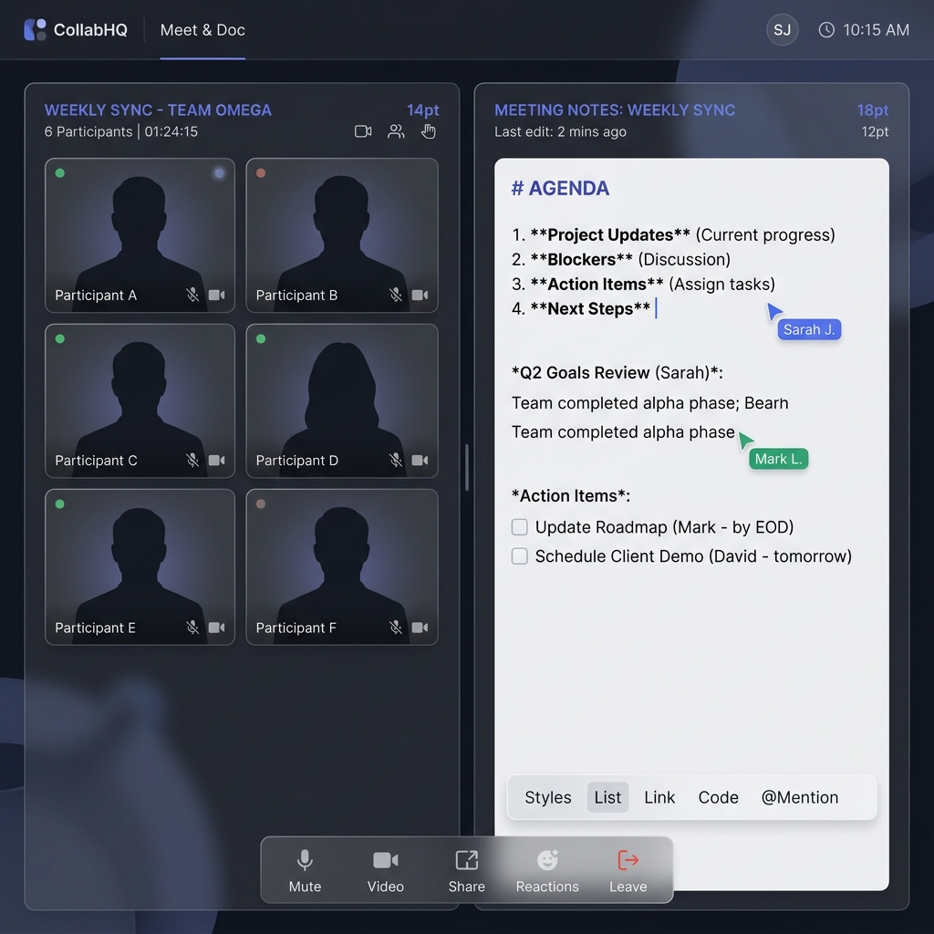 Live Meetings Split Screen